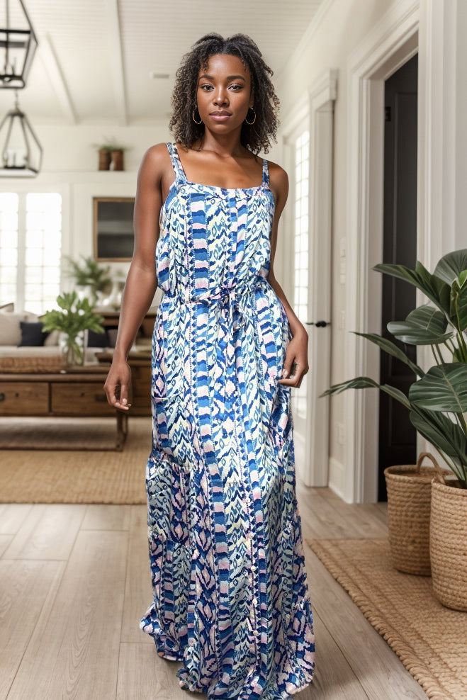 White Birch Abby Road - Royal Blue Maxi Dress