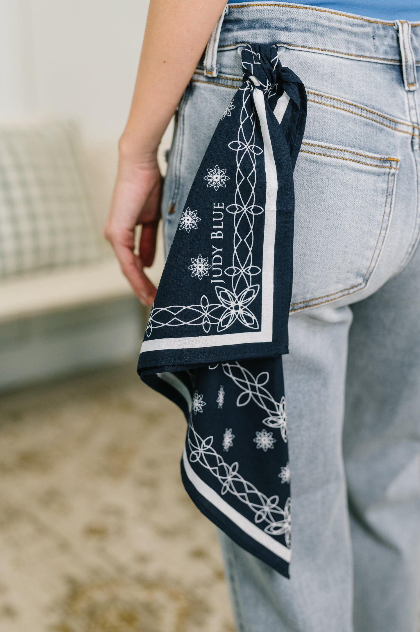 Alex Mid Rise Boyfriend Jean with Bandana Loop by Judy Blue