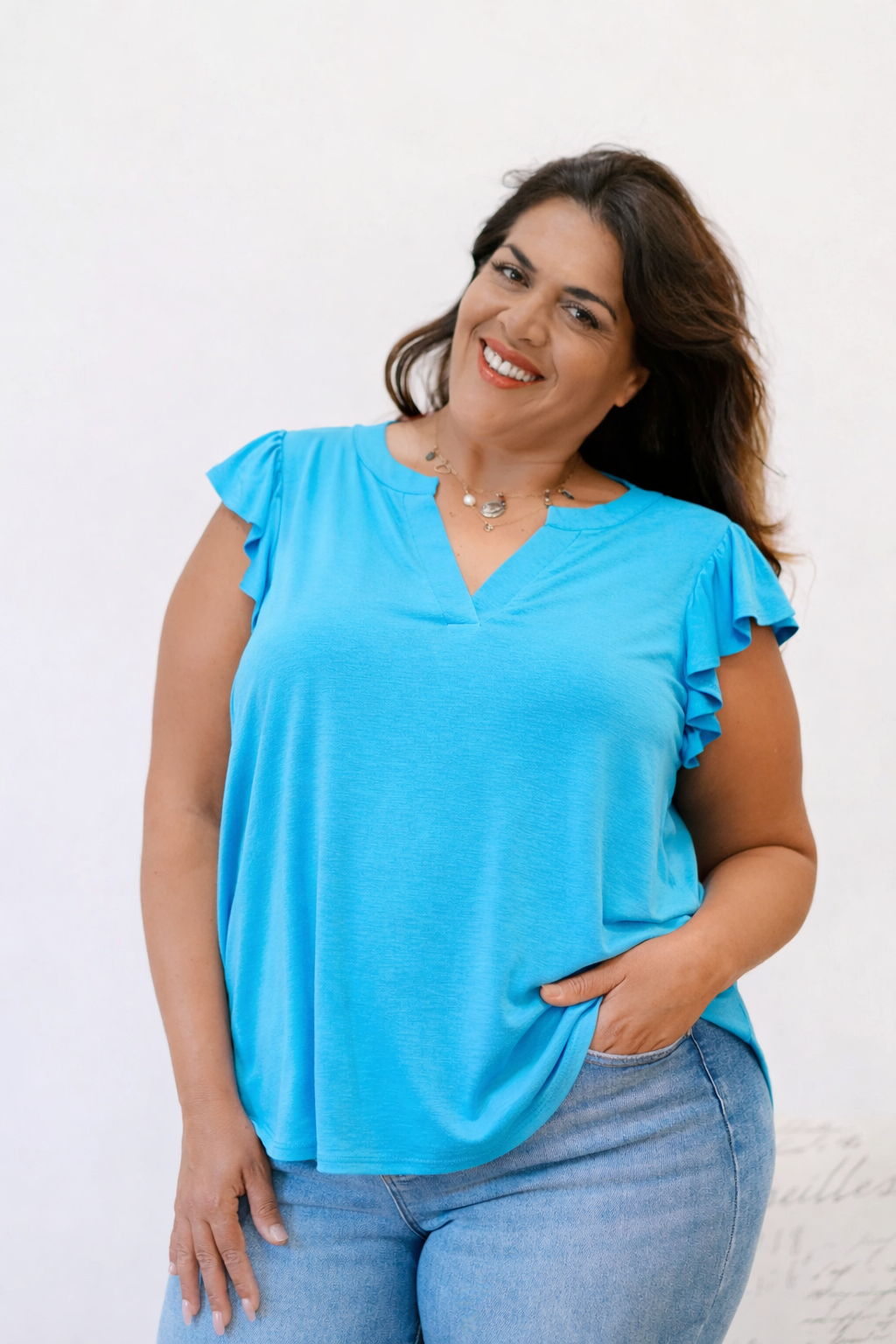 Dear Scarlett Aqua Breeze Lizzy Top