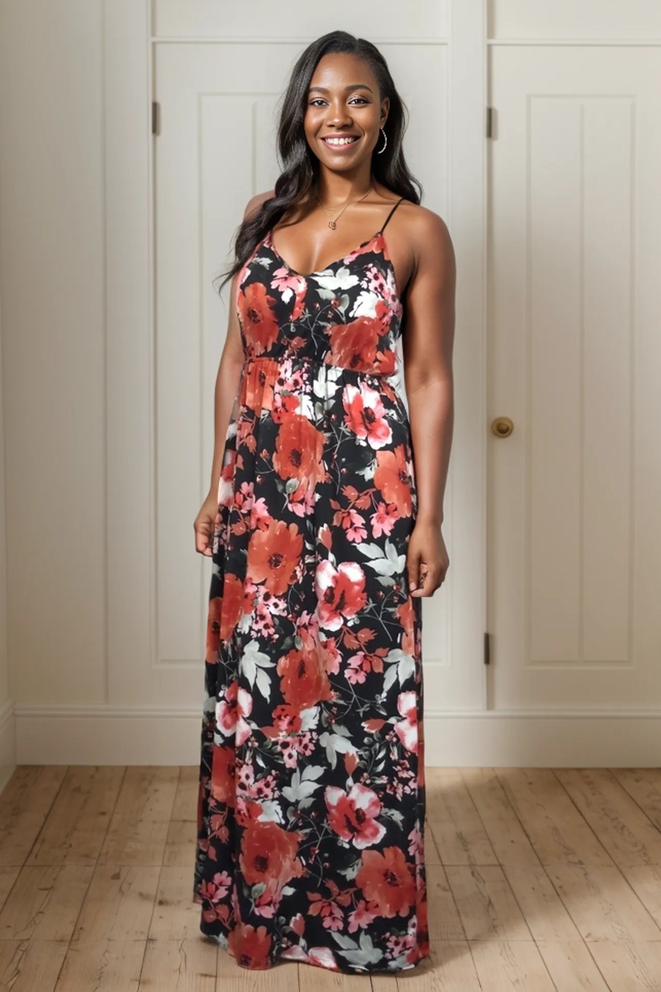 White Birch Beauty in Darkness - Maxi Dress