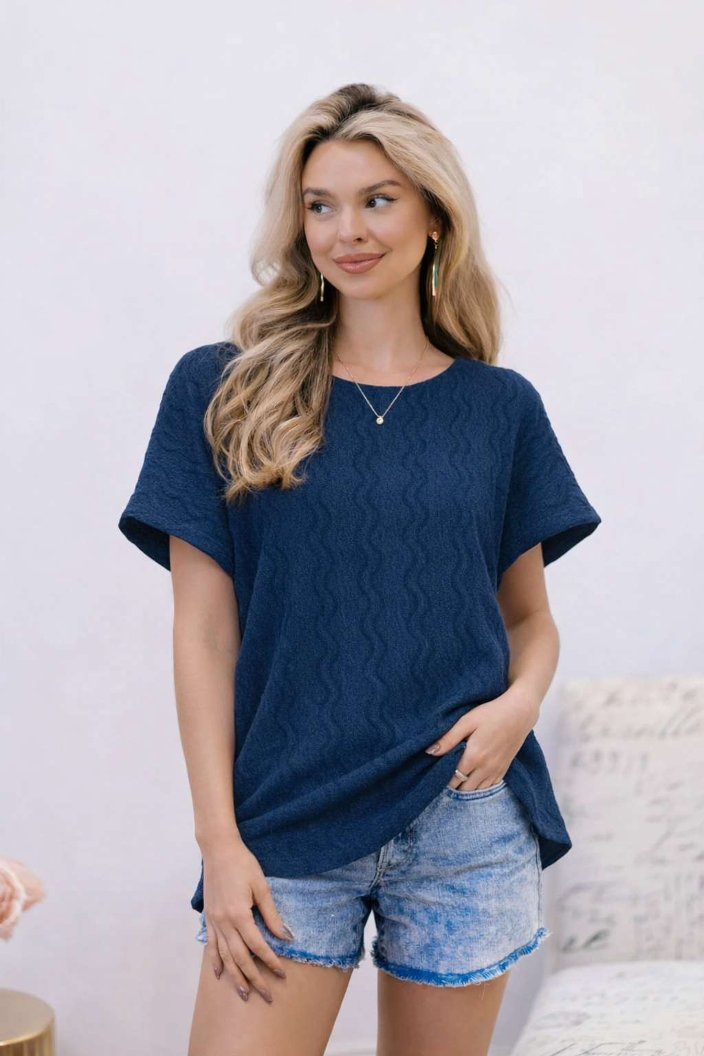 Dear Scarlett Blue Hour Woven Top