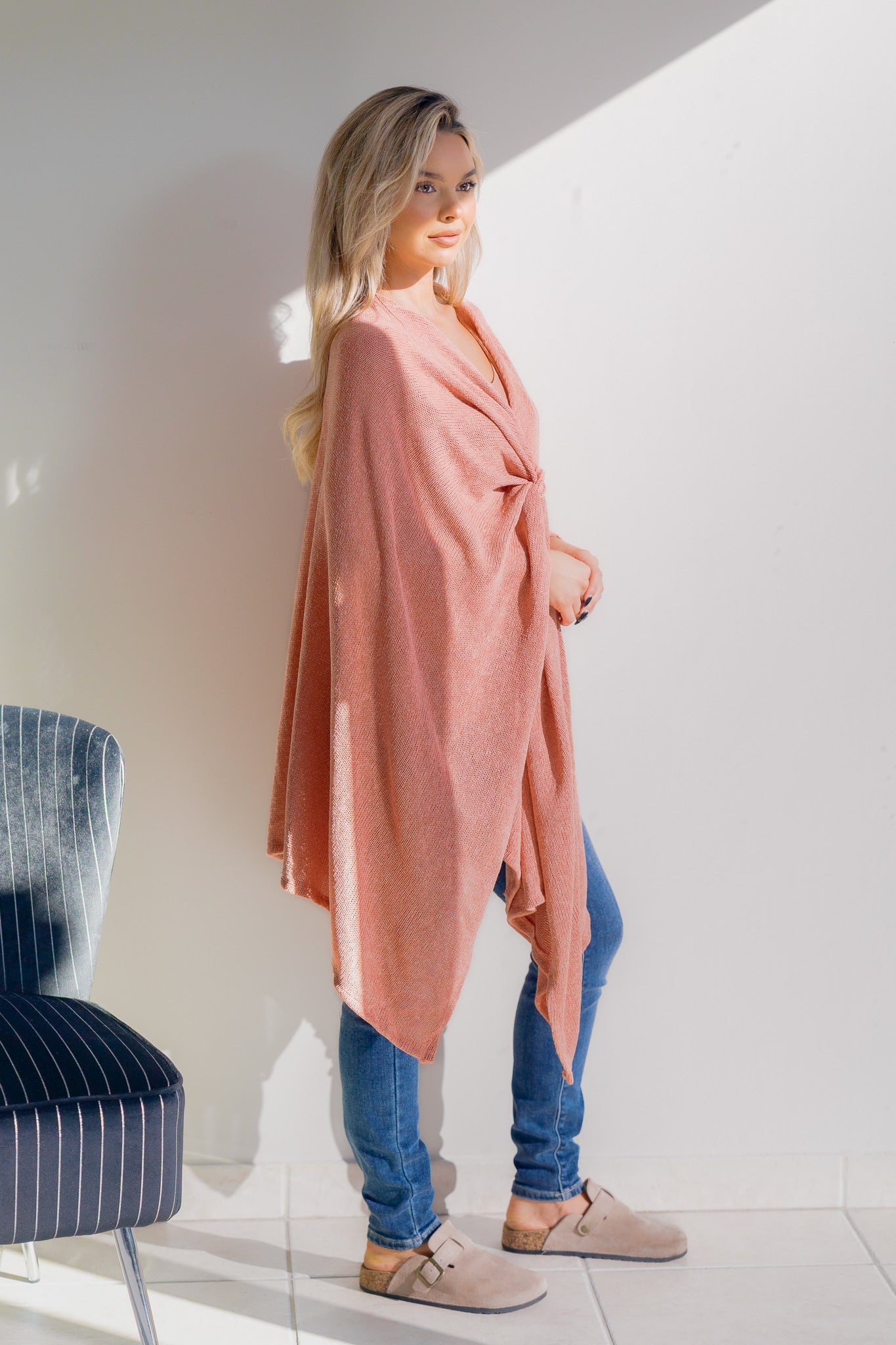 Dear Scarlett Blush Whisper Poncho