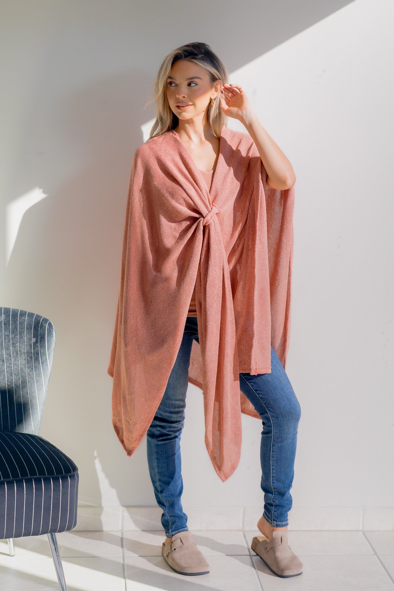 Dear Scarlett Blush Whisper Poncho