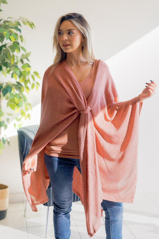 Dear Scarlett Blush Whisper Poncho