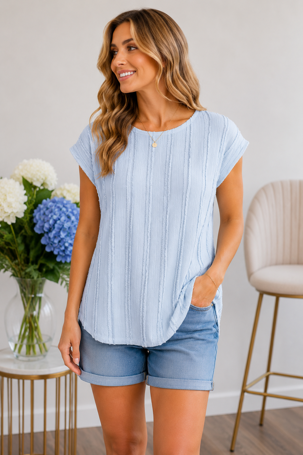 7th Ray Breezy Blues Top