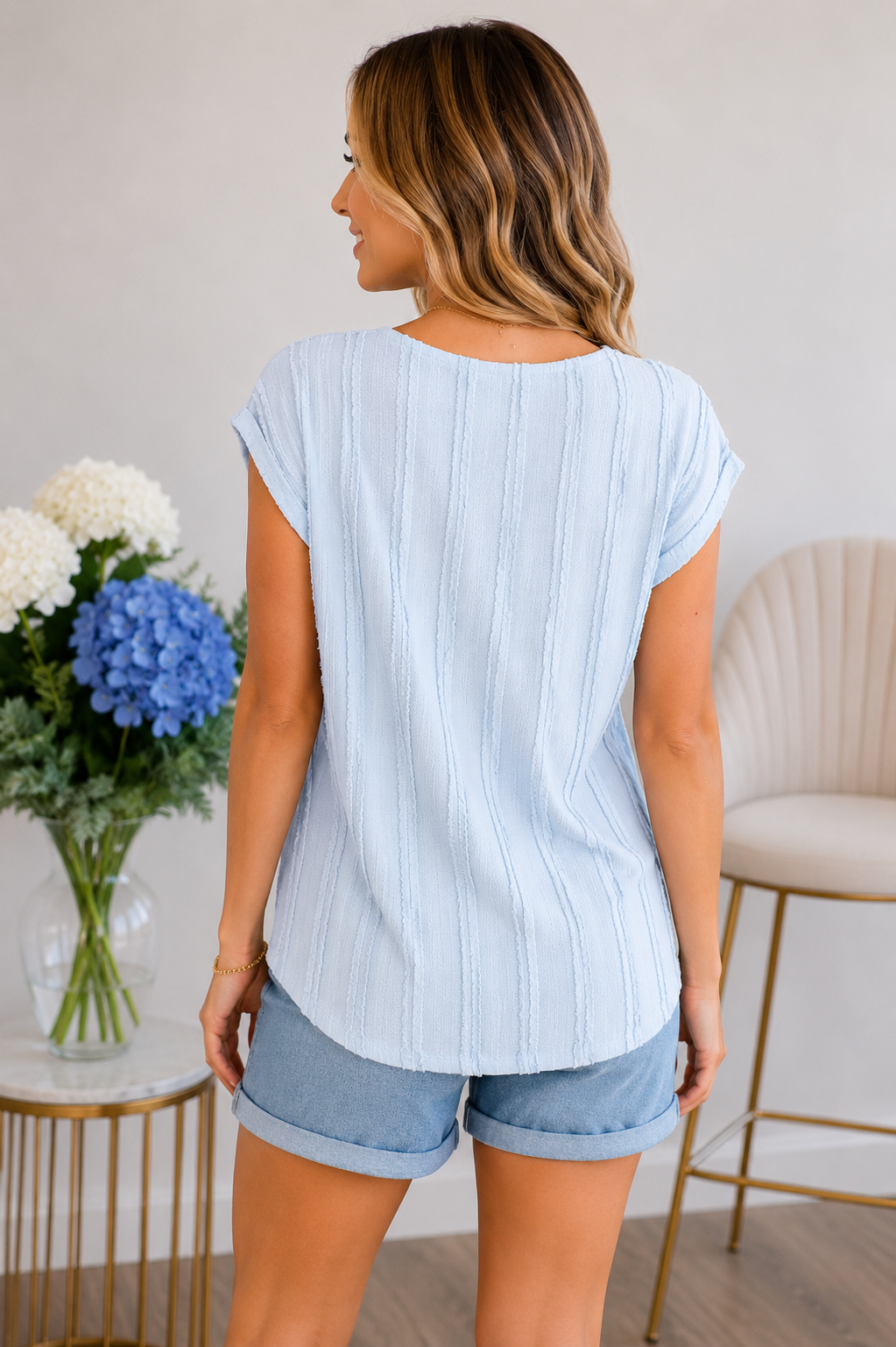 7th Ray Breezy Blues Top