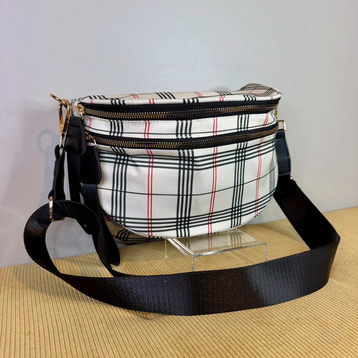 The Roni Nylon Crossbody - plaid