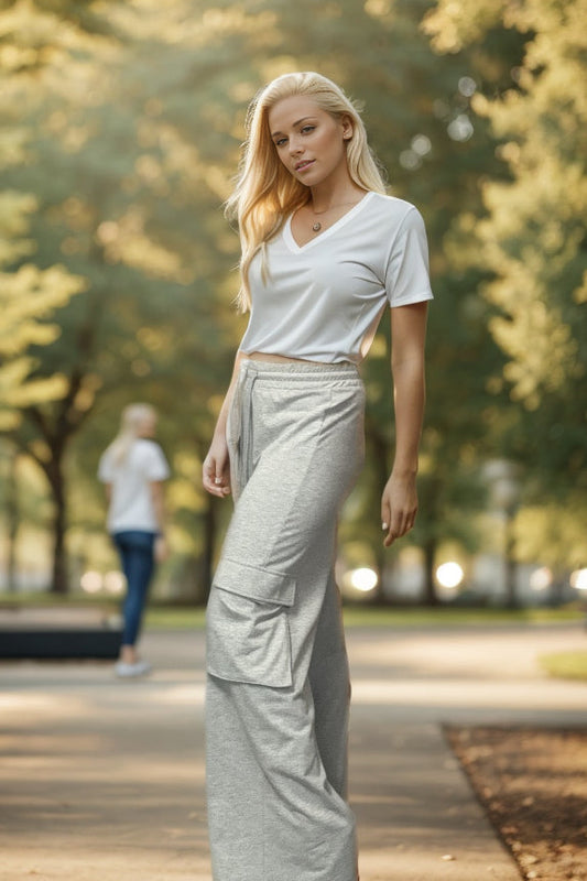 White Birch Casual Trend - Knit Cargo Pants