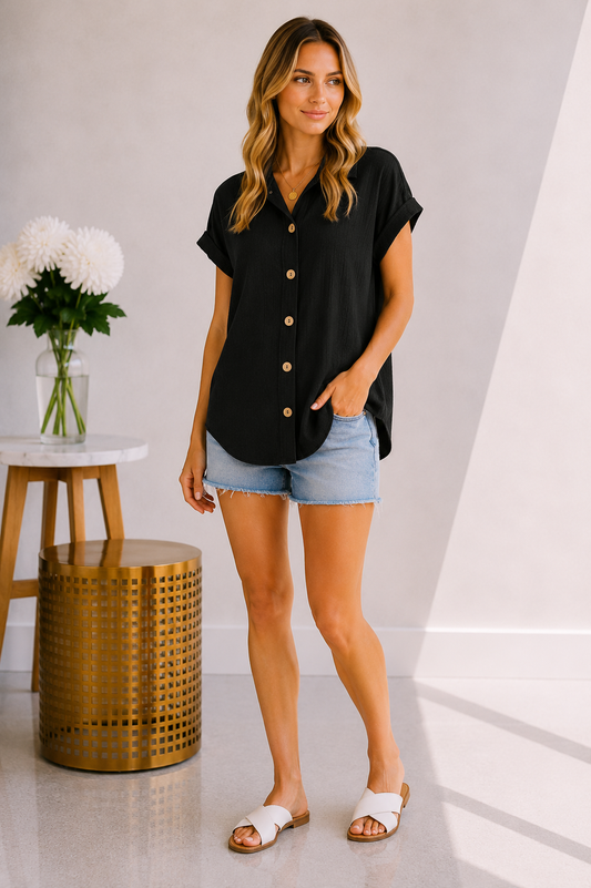 Heimish City Chic Button Top