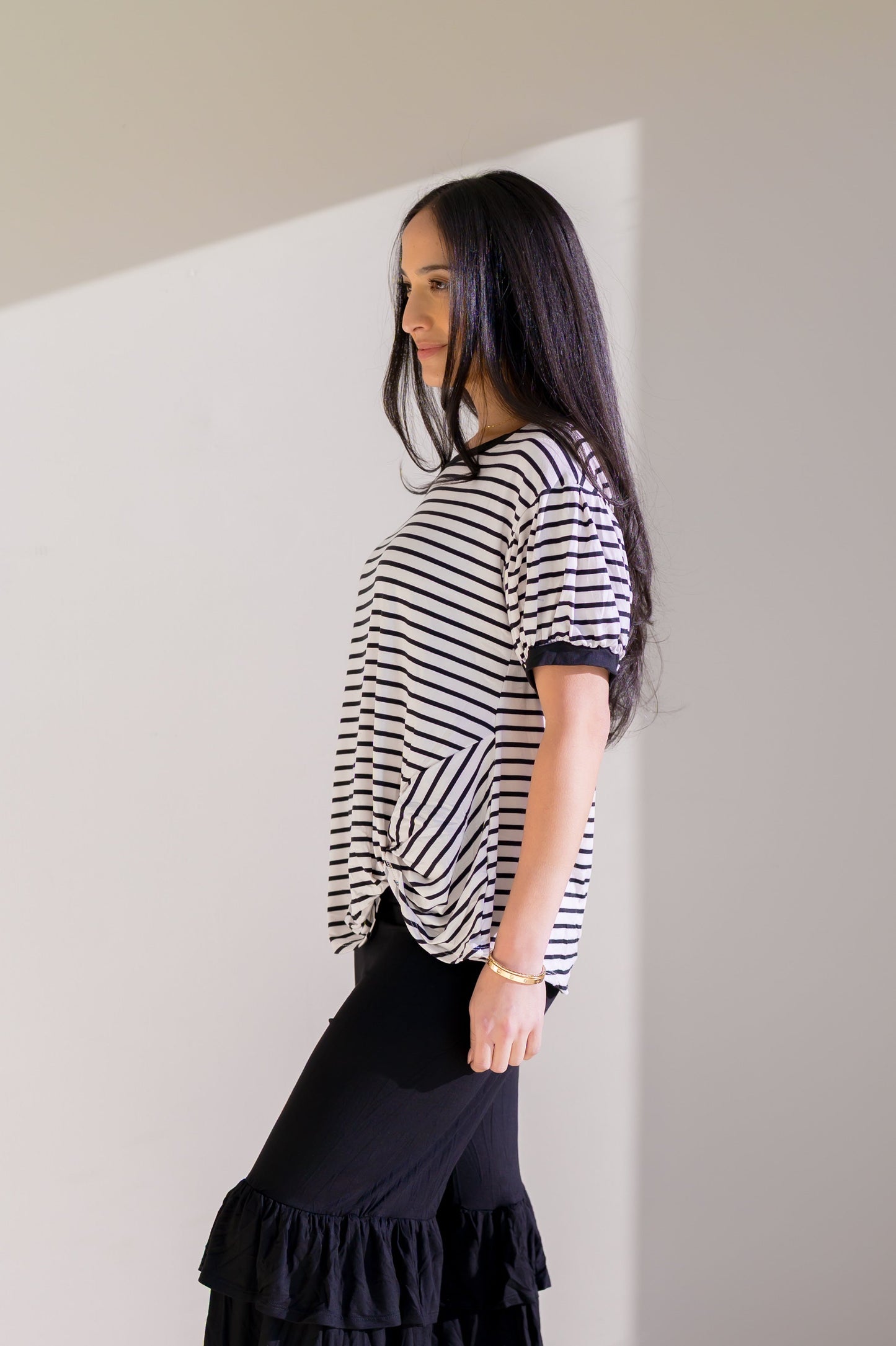 Emerald Drifted Spring Stripe Top