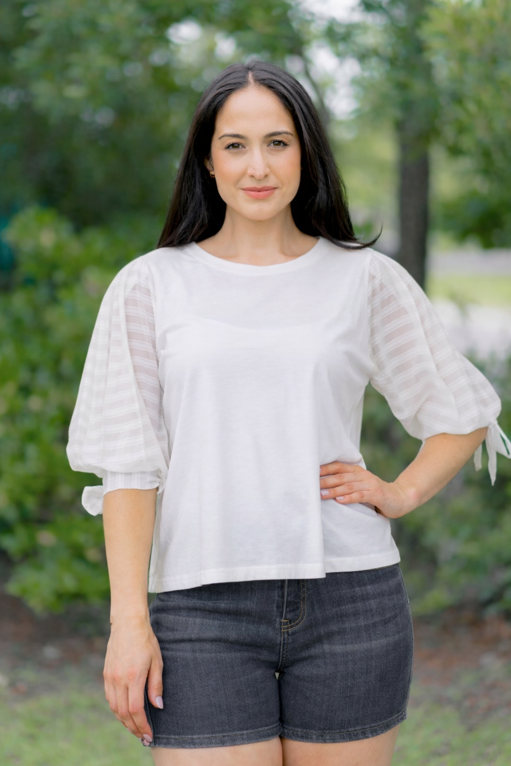 Oddi Duchess Tie Sleeve Top