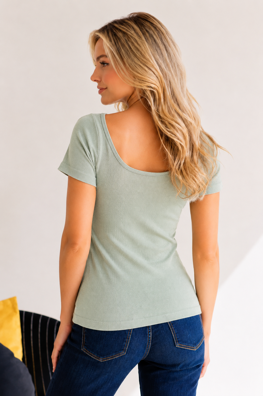 Yelete Everyday Ease Reversible Ribbed Top