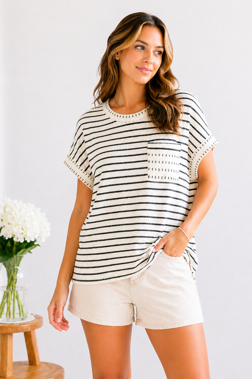 Haptics Everyday Ease Striped Tee