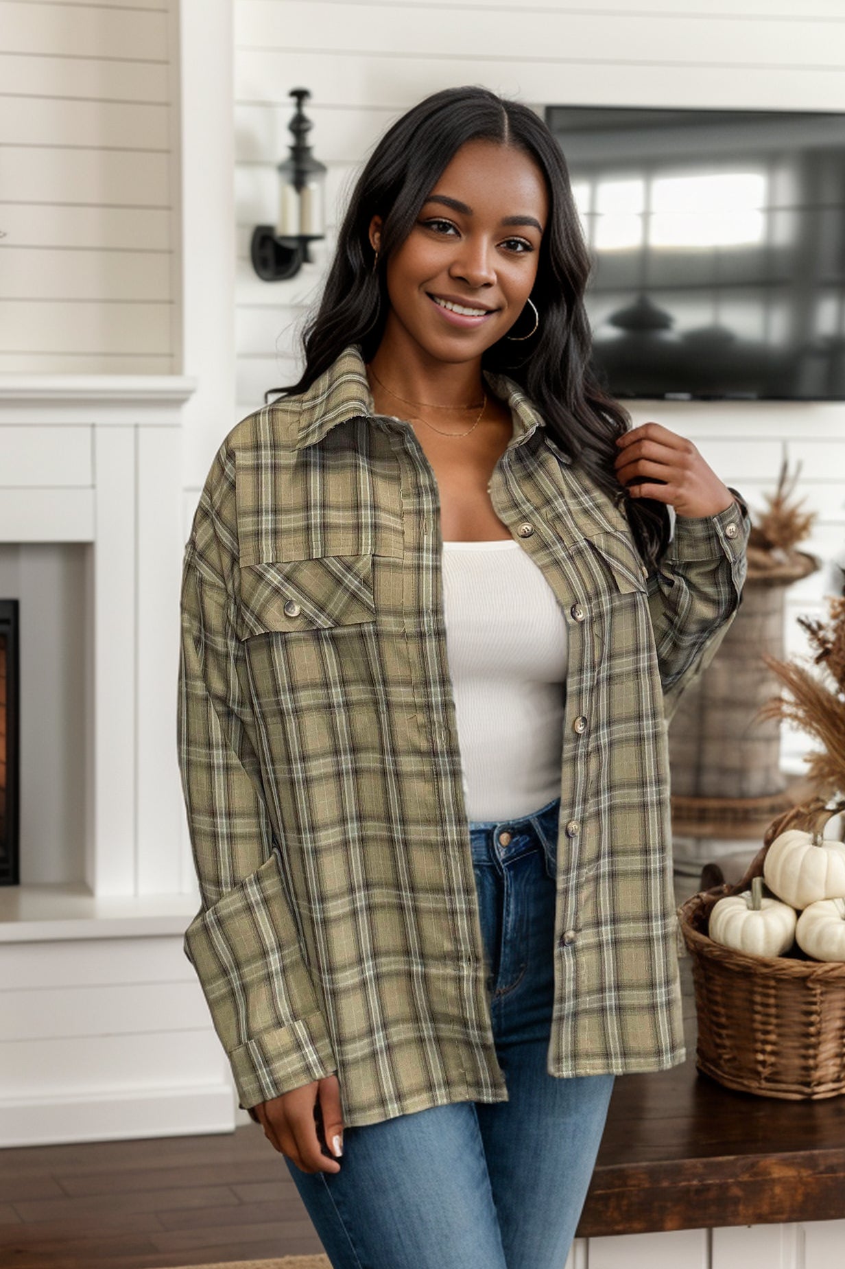 Sew In Love Faith In Fall Plaid - Button Down