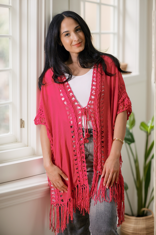 Azules Fuchsia Flow Cardigan
