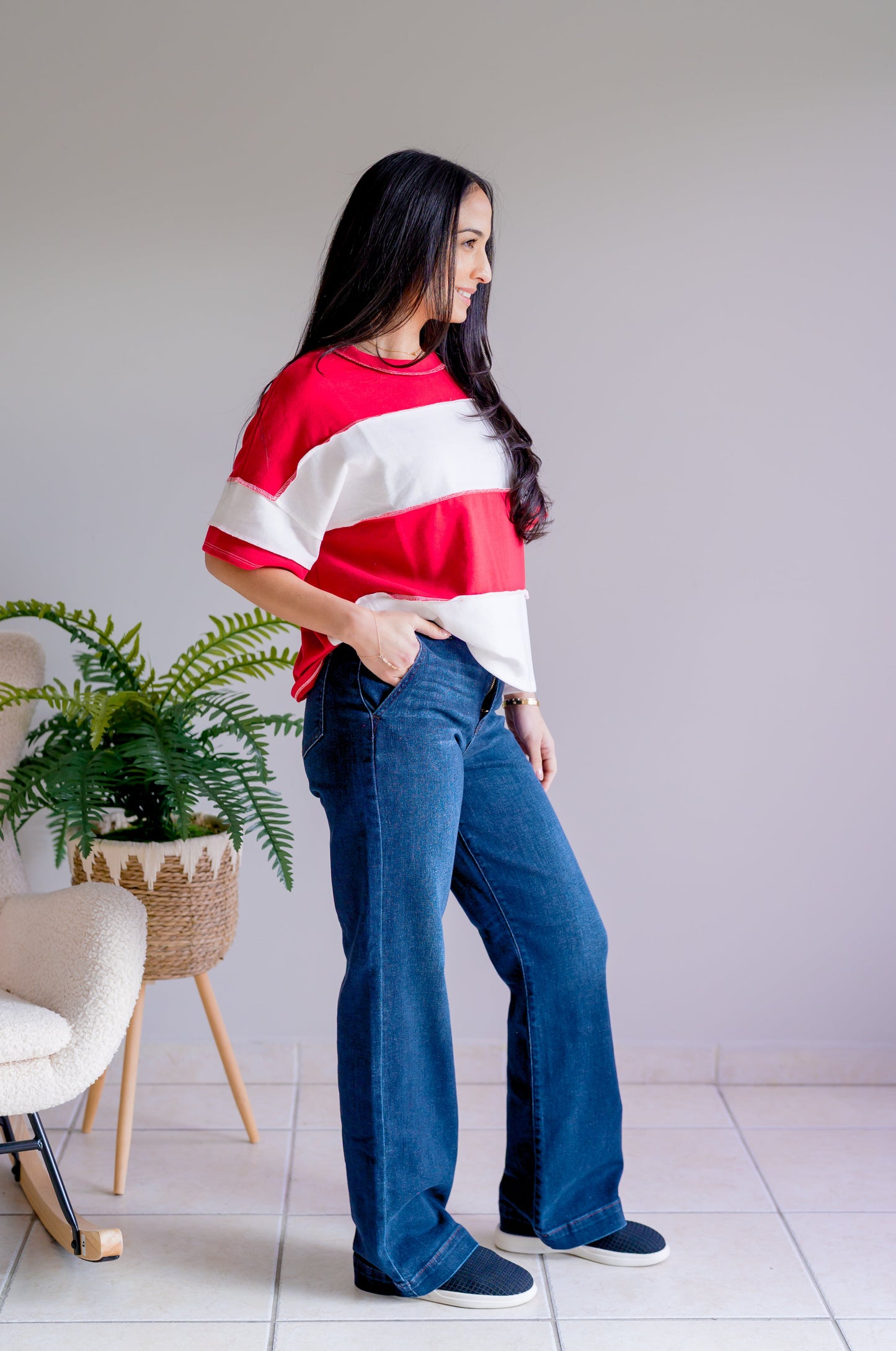 Zenana Heartline Exposed Seam Top