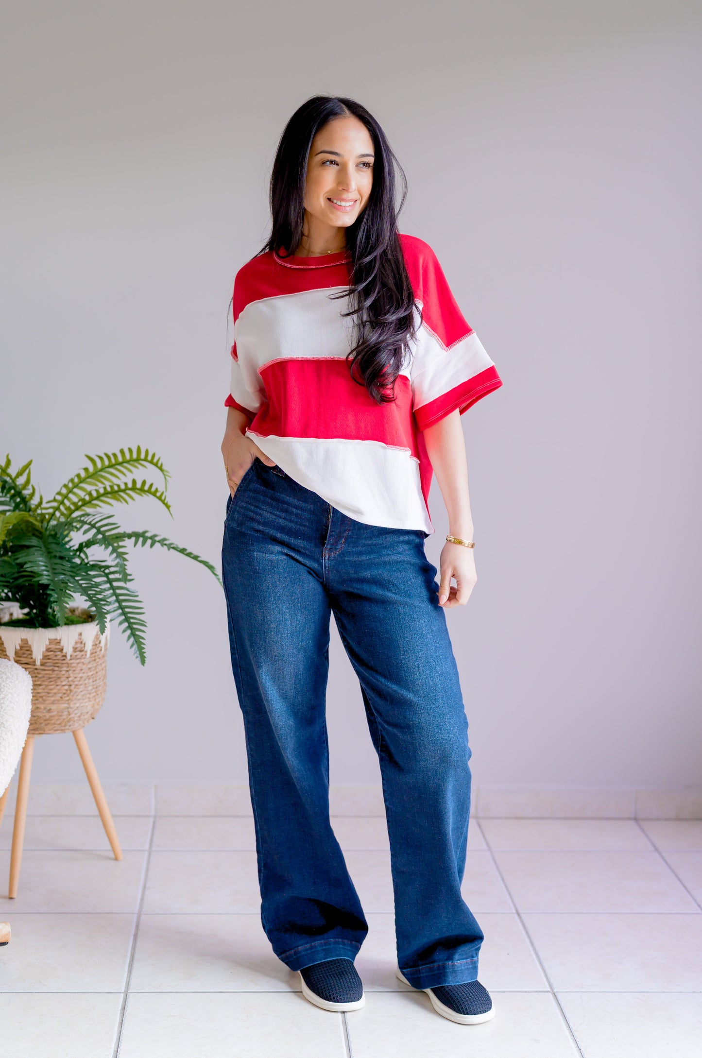 Zenana Heartline Exposed Seam Top