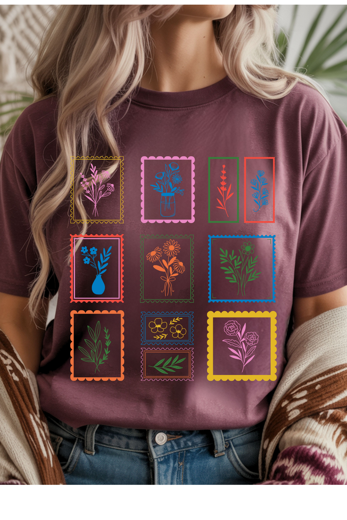 Floral Stamps Graphic Tee