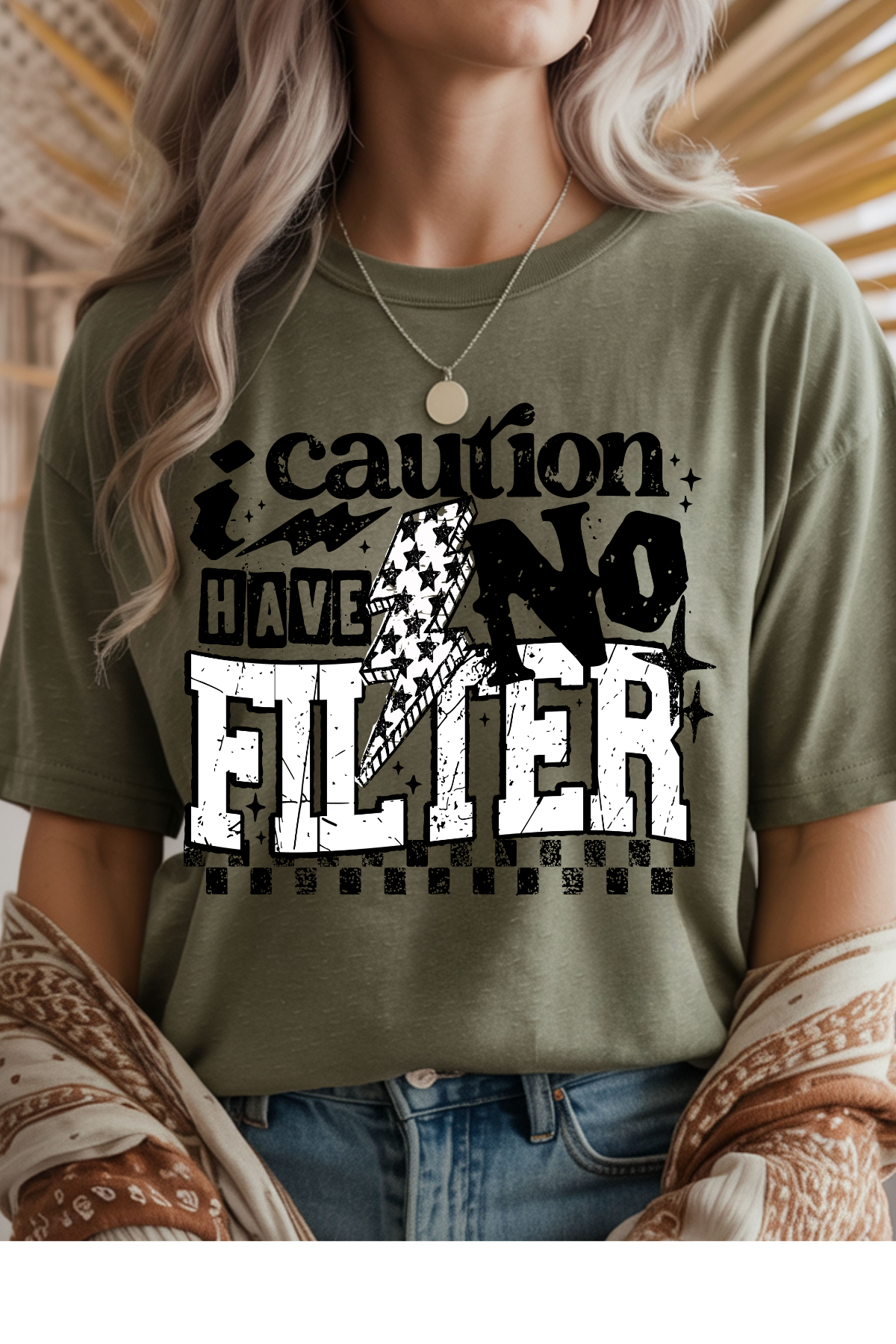 Caution No Filter Graphic Tee
