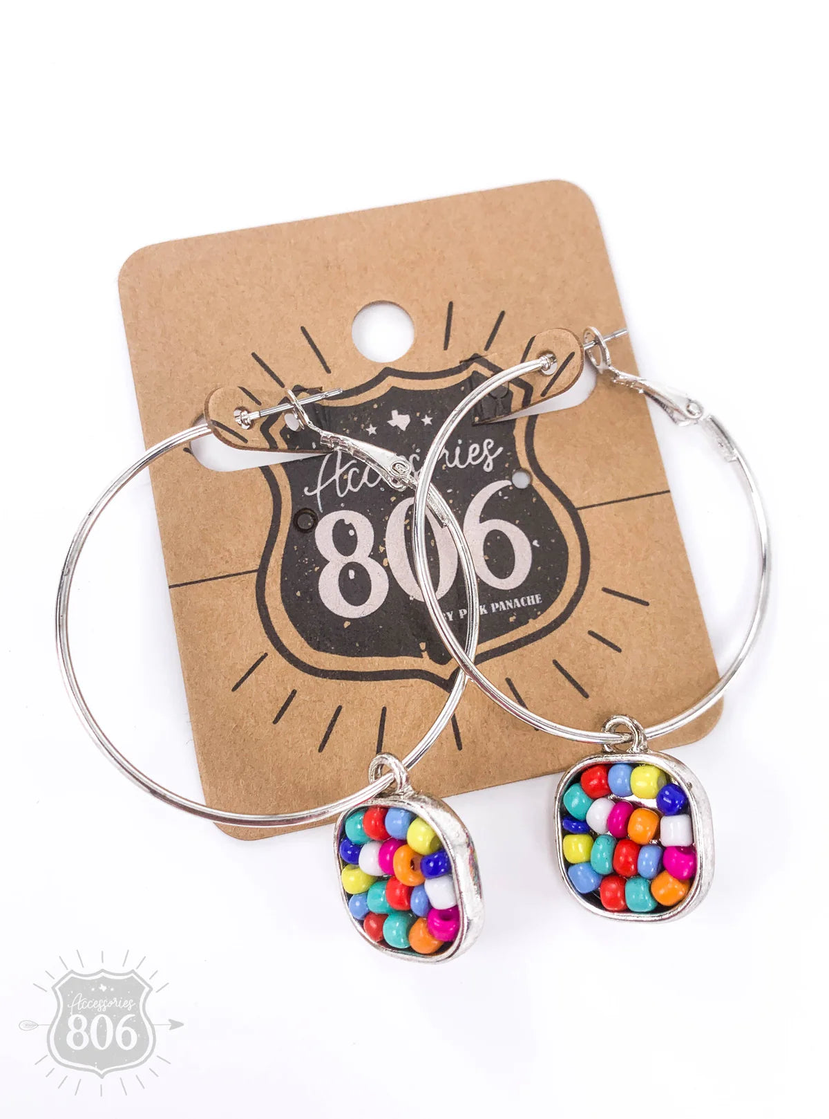 Accessories 806 Multi Seed Beed Hoop Earrings 806-E245