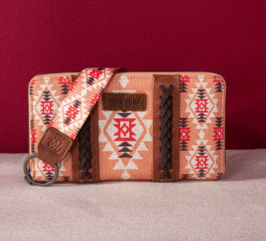 Wrangler Southwestern Art Print Wallet-Orange