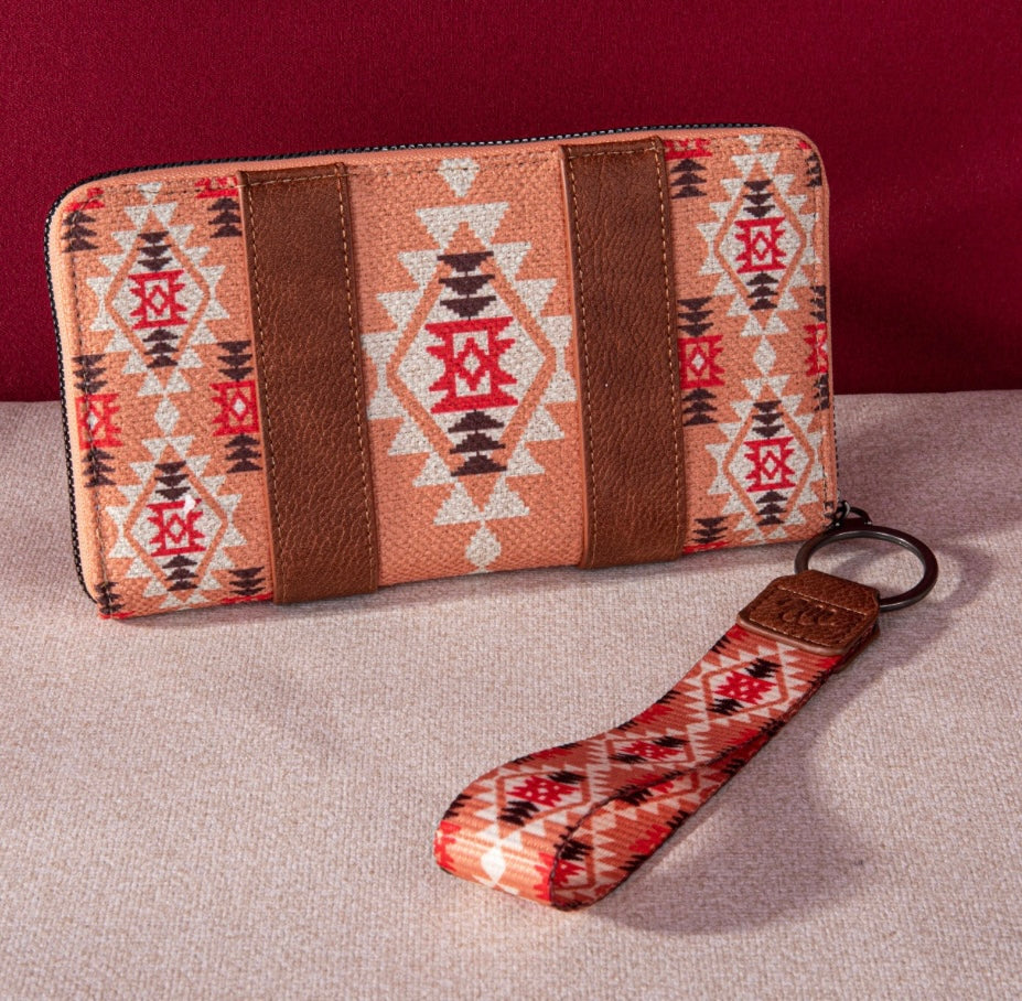 Wrangler Southwestern Art Print Wallet-Orange
