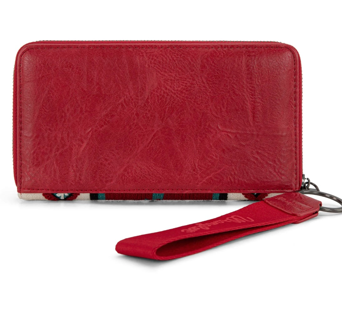 Wrangler Southwestern Knitted Wallet/Wristlet-Burgundy