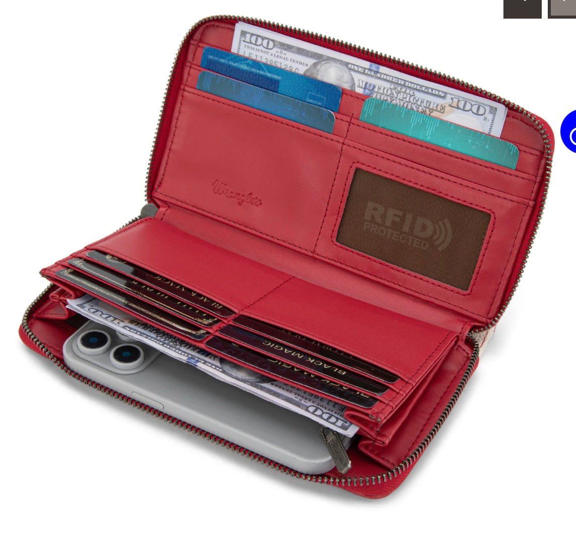 Wrangler Southwestern Knitted Wallet/Wristlet-Burgundy