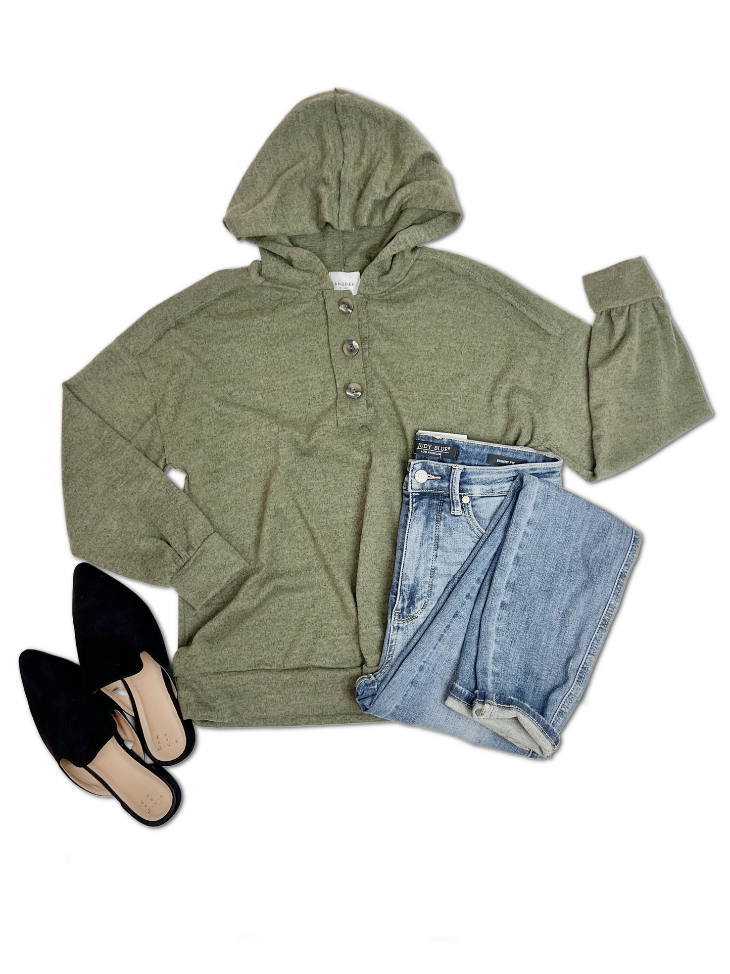 Andre By Unit Devine Olive - Hooded Pullover