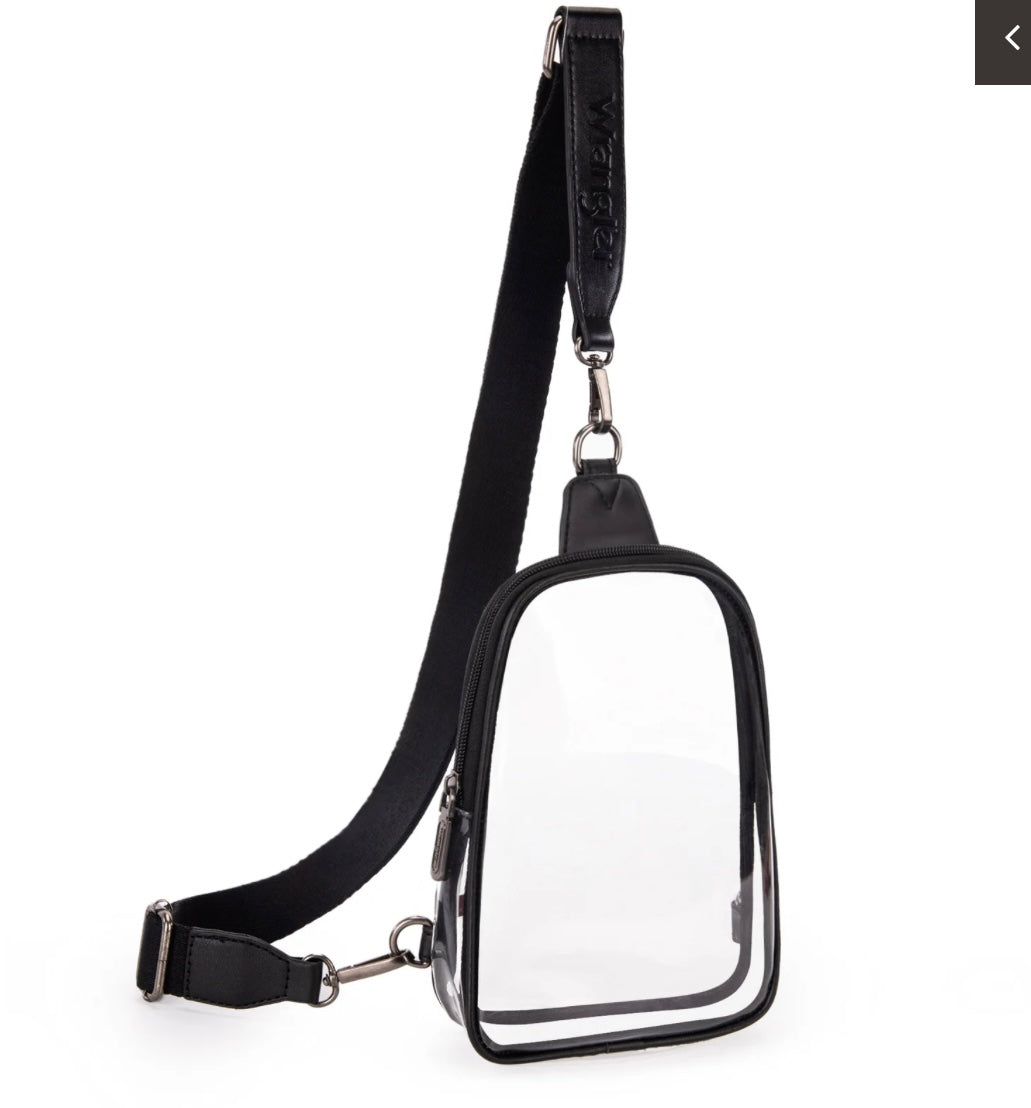 Wrangler Clear Sling Bag/Crossbody/Chest Bag-Black