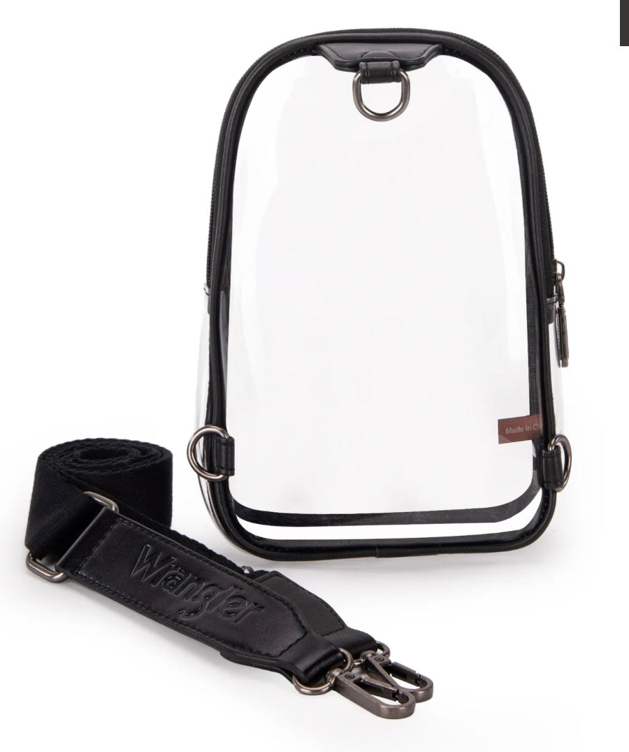 Wrangler Clear Sling Bag/Crossbody/Chest Bag-Black