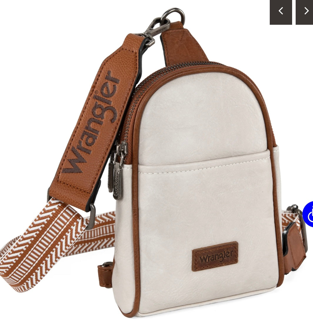 Wrangler Sling Bag/Crossbody/Chest Bag-Beige/Brown