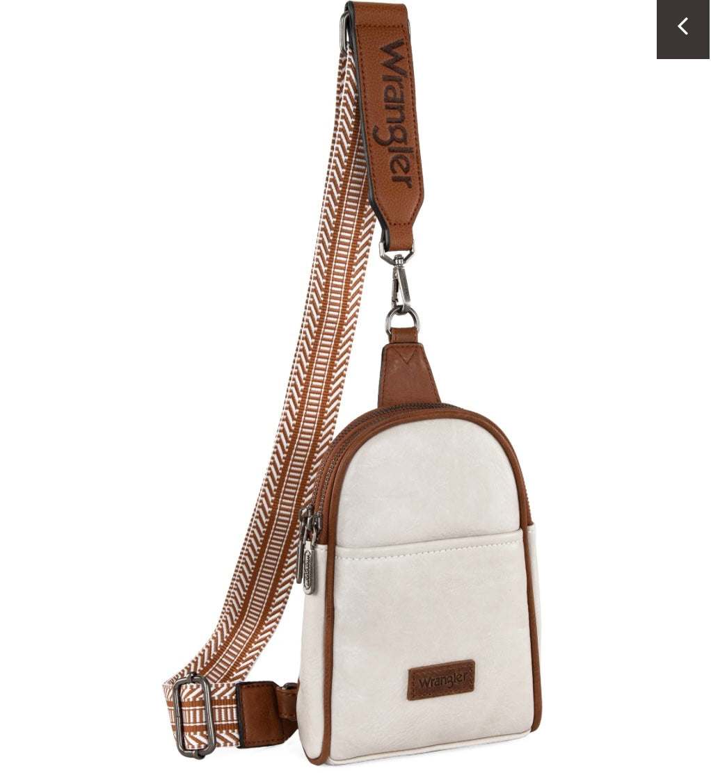 Wrangler Sling Bag/Crossbody/Chest Bag-Beige/Brown