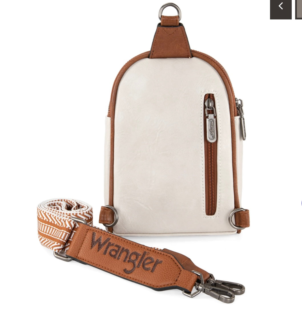 Wrangler Sling Bag/Crossbody/Chest Bag-Beige/Brown