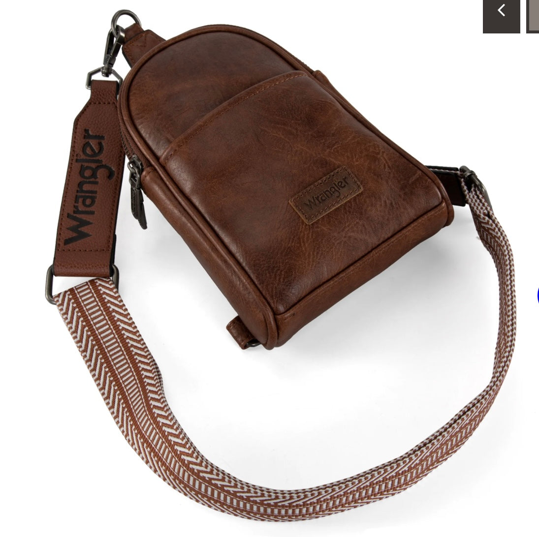 Wrangler Sling Bag/Crossbody/Chest Bag-Dark Brown