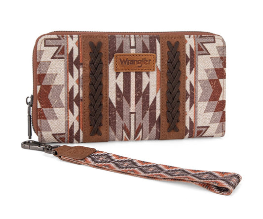 Wrangler Southwestern Art Print Wallet-Brown