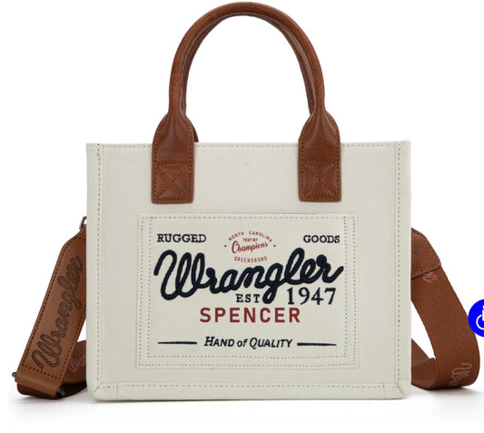 Wrangler Vintage Canvas Tote/Crossbody-Beige