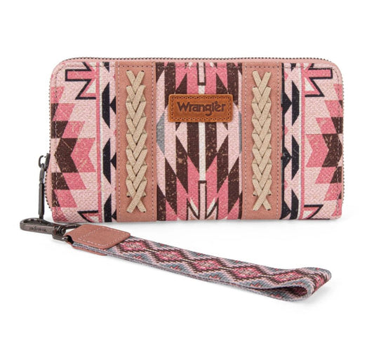 Wrangler Southwestern Art Print Wallet-Dark Pink