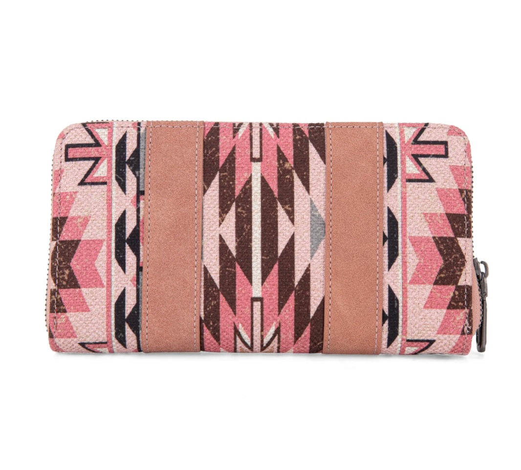 Wrangler Southwestern Art Print Wallet-Dark Pink