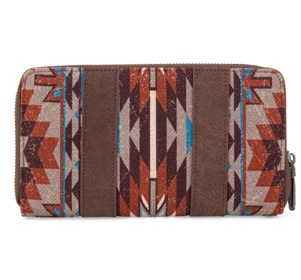 Wrangler Southwestern Art Print Wallet-Coffee