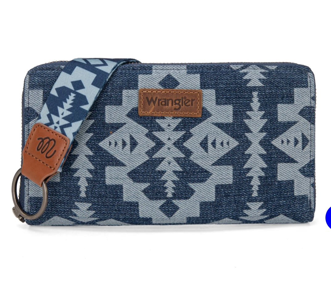 Wrangler Southwestern Art Print Wallet-Jean