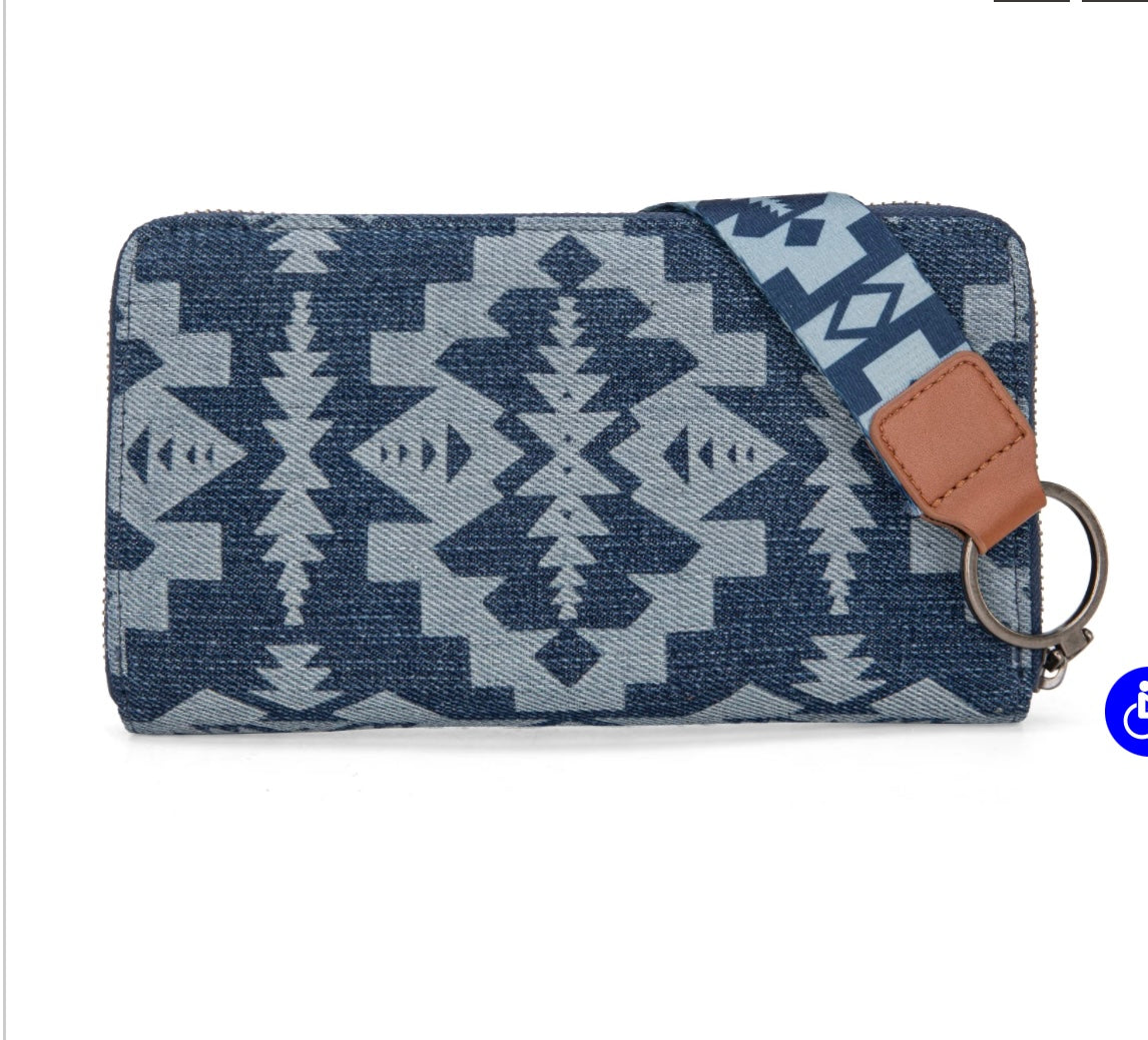 Wrangler Southwestern Art Print Wallet-Jean