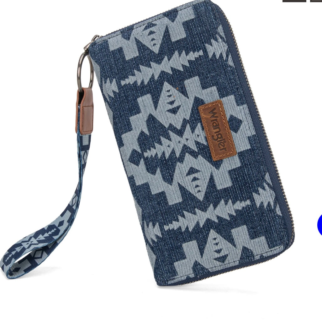 Wrangler Southwestern Art Print Wallet-Jean