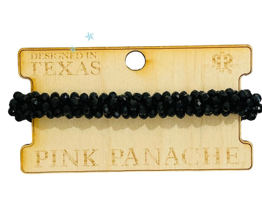 Pink Panache black bead single strand bracelet