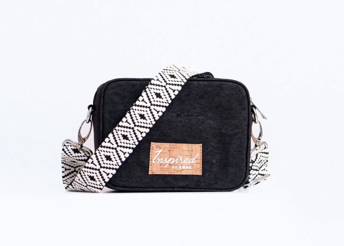 Inspired by Kork/Anastasia Cork Small Crossbody-Black