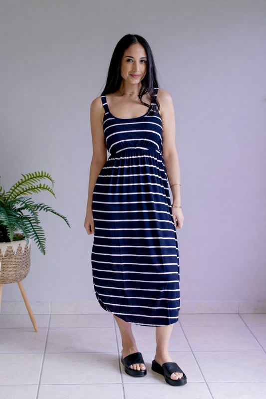 Michelle Mae Cloudline Navy Stripe Dress