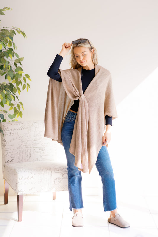 Dear Scarlett Latte Luxe Poncho