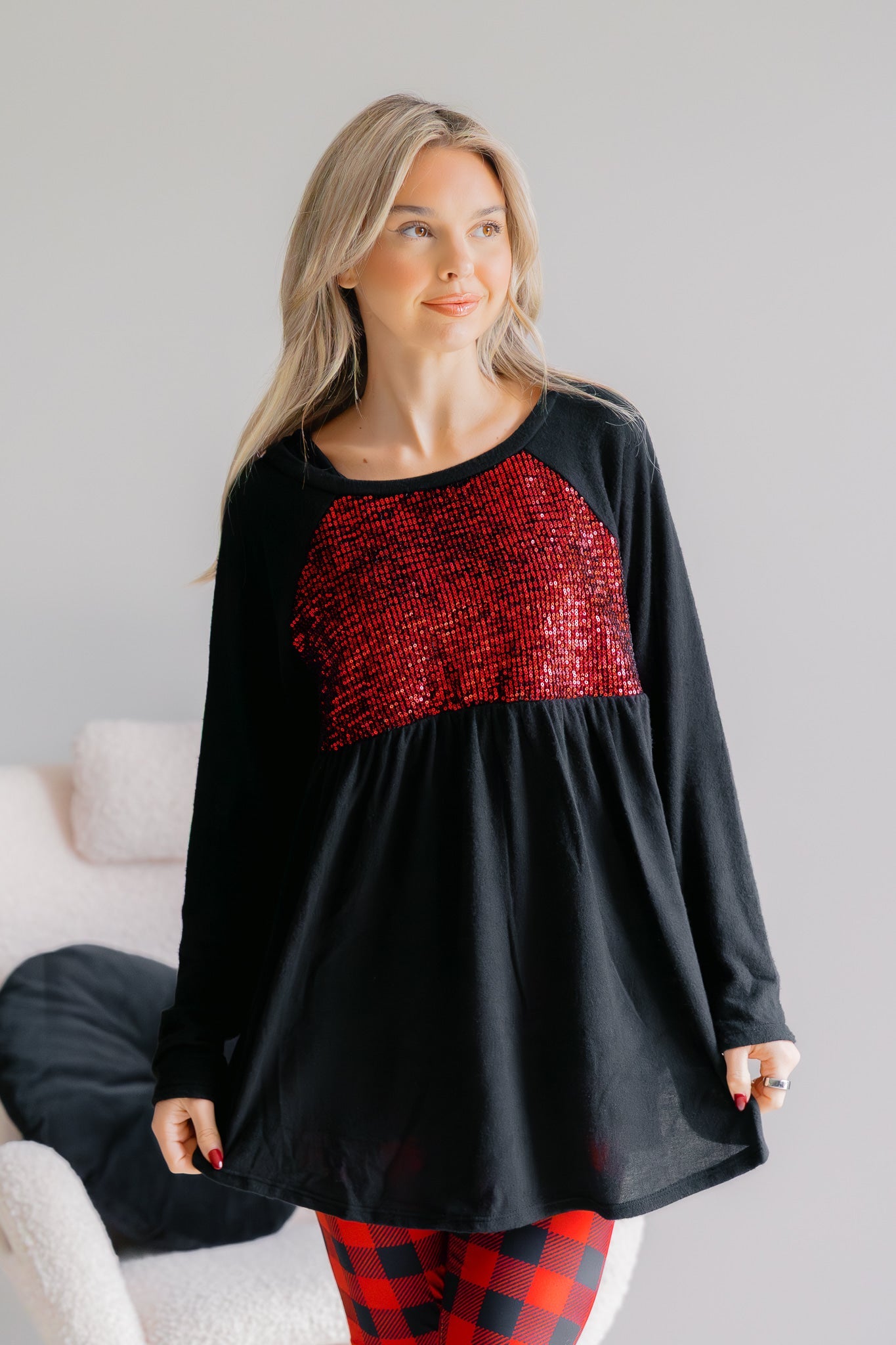 Emerald Frosted Berry Sequin Tunic