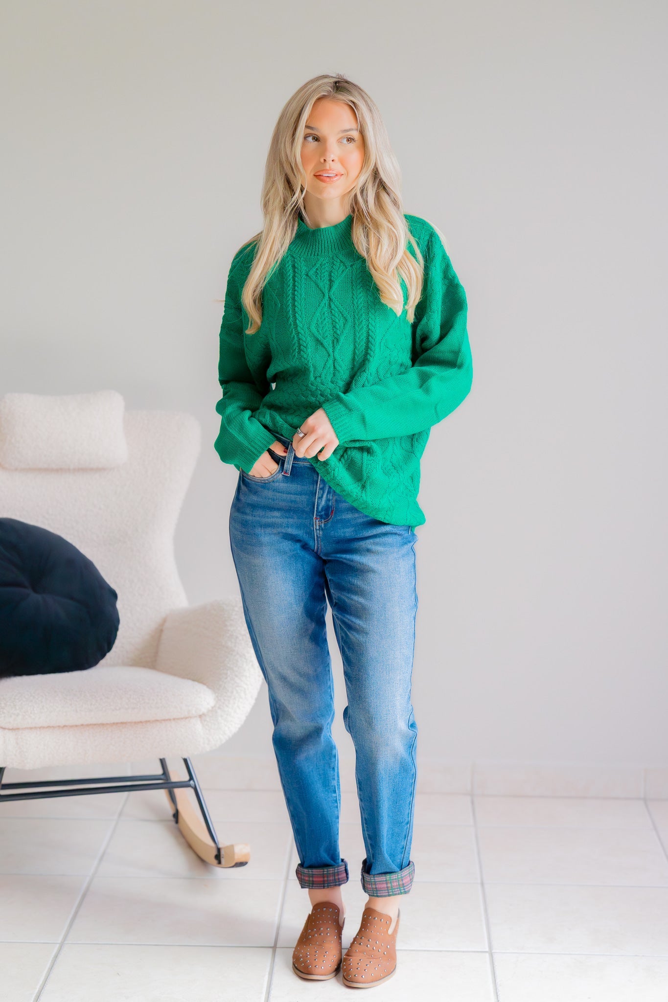 Dear Scarlett Merry Spruce Pullover Sweater