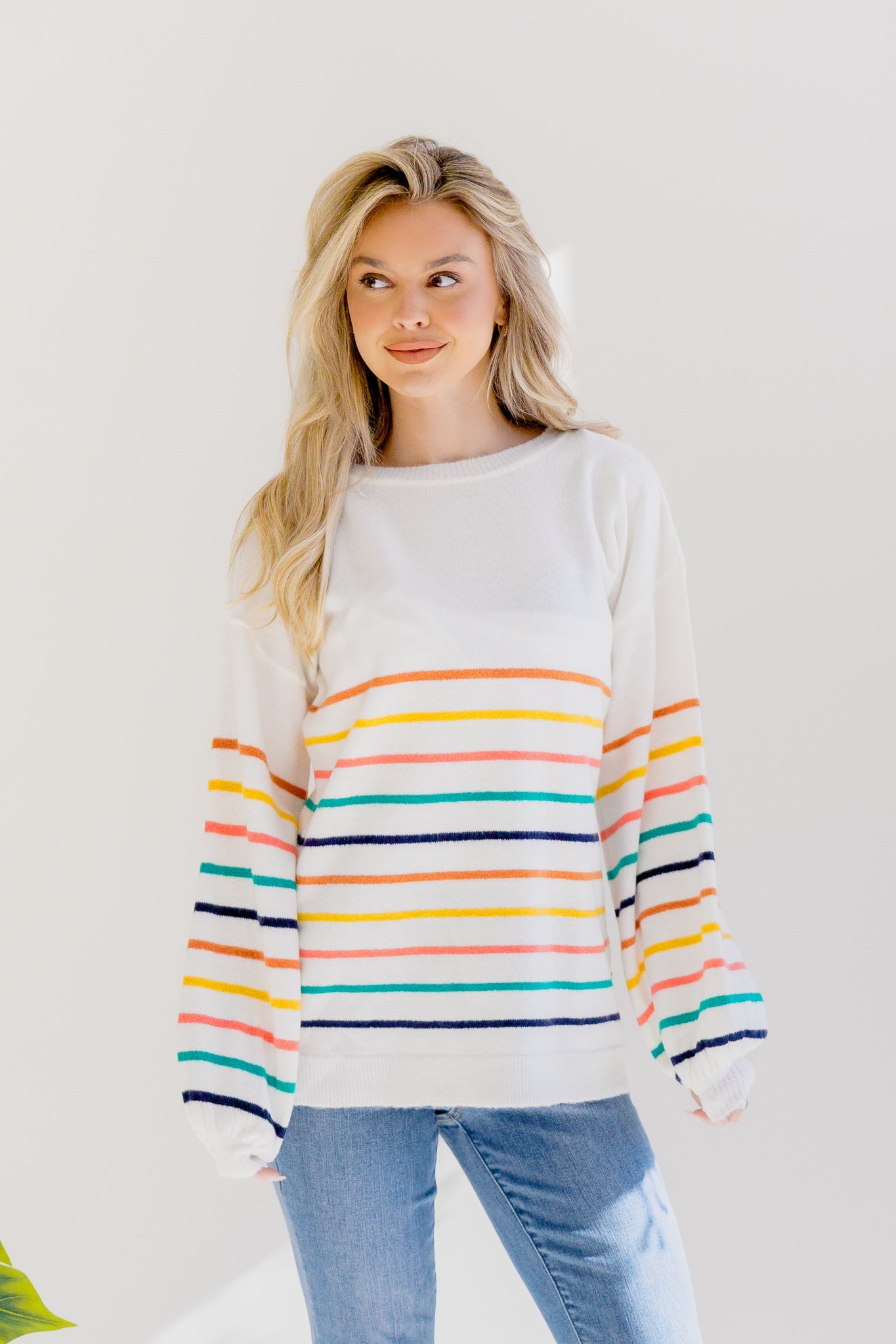 Andree By Unit Rose Mist Stripe Sweater